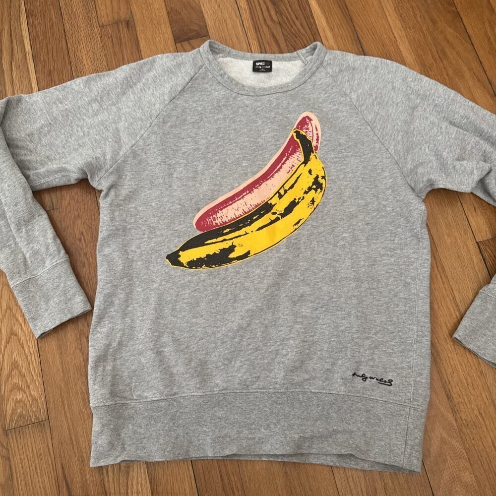 SPRZNY Andy Warhol Pop Art Banana Sweatshirt Size XS - Picture 3 of 6